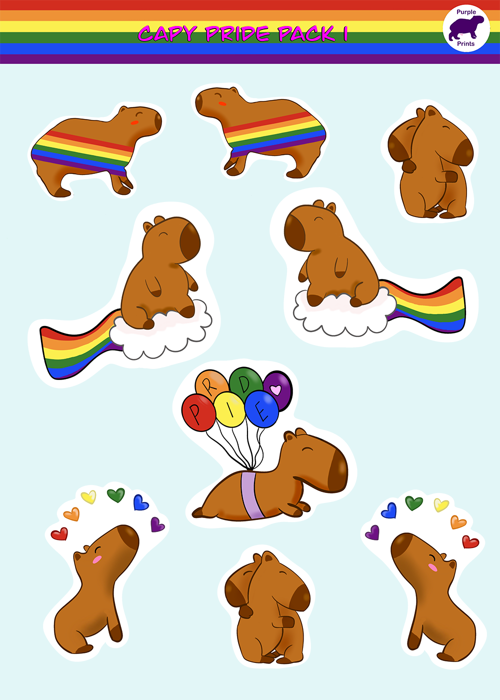 Capy Pride Sticker Pack